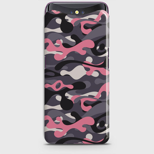 Oppo Find X Cover - Camo Series - Pink & Grey Design - Matte Finish - Snap On Hard Case with LifeTime Colors Guarantee