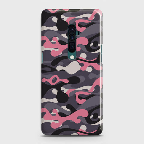 Oppo Reno 10x zoom Cover - Camo Series - Pink & Grey Design - Matte Finish - Snap On Hard Case with LifeTime Colors Guarantee