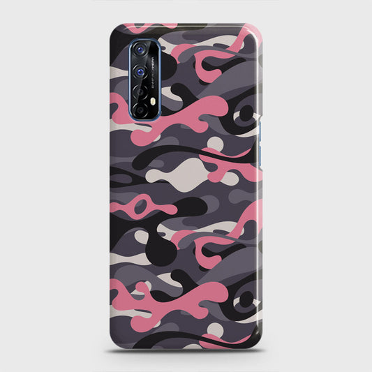 Realme 7 Cover - Camo Series - Pink & Grey Design - Matte Finish - Snap On Hard Case with LifeTime Colors Guarantee