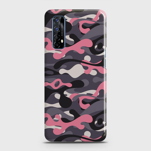 Realme 7 Cover - Camo Series - Pink & Grey Design - Matte Finish - Snap On Hard Case with LifeTime Colors Guarantee