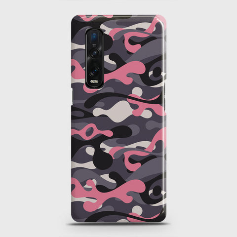 Oppo Find X2 Pro Cover - Camo Series - Pink & Grey Design - Matte Finish - Snap On Hard Case with LifeTime Colors Guarantee
