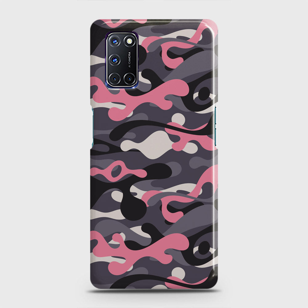 Oppo A72 Cover - Camo Series - Pink & Grey Design - Matte Finish - Snap On Hard Case with LifeTime Colors Guarantee