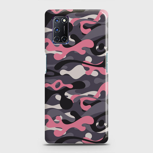 Oppo A72 Cover - Camo Series - Pink & Grey Design - Matte Finish - Snap On Hard Case with LifeTime Colors Guarantee