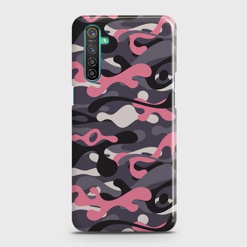 Realme 6 Cover - Camo Series - Pink & Grey Design - Matte Finish - Snap On Hard Case with LifeTime Colors Guarantee