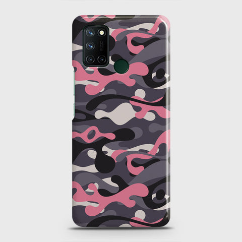 Realme 7i Cover - Camo Series - Pink & Grey Design - Matte Finish - Snap On Hard Case with LifeTime Colors Guarantee