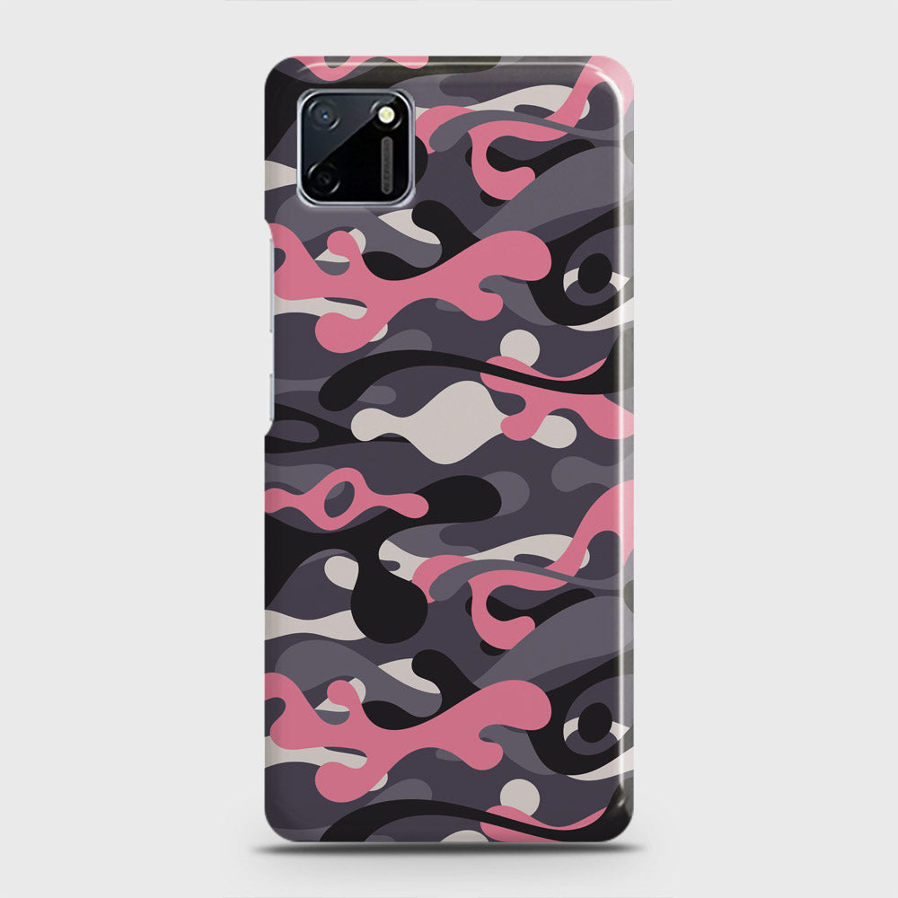 Realme C11 Cover - Camo Series - Pink & Grey Design - Matte Finish - Snap On Hard Case with LifeTime Colors Guarantee