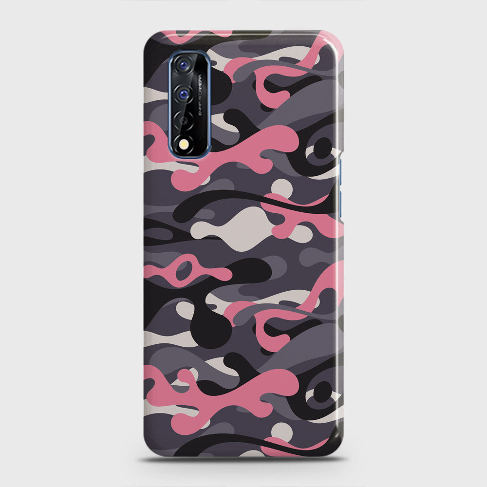 Realme Narzo 30 Cover - Camo Series - Pink & Grey Design - Matte Finish - Snap On Hard Case with LifeTime Colors Guarantee