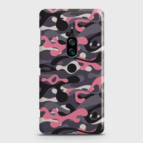 Sony Xperia XZ2 Premium Cover - Camo Series - Pink & Grey Design - Matte Finish - Snap On Hard Case with LifeTime Colors Guarantee