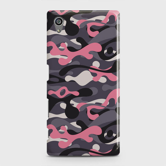 Sony Xperia Z5 Cover - Camo Series - Pink & Grey Design - Matte Finish - Snap On Hard Case with LifeTime Colors Guarantee
