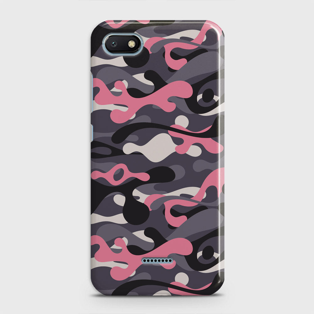 Xiaomi Redmi 6A Cover - Camo Series - Pink & Grey Design - Matte Finish - Snap On Hard Case with LifeTime Colors Guarantee