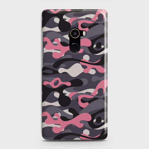 Xiaomi Mi Mix 2 Cover - Camo Series - Pink & Grey Design - Matte Finish - Snap On Hard Case with LifeTime Colors Guarantee