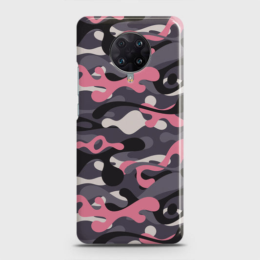 Xiaomi Poco F2 Pro Cover - Camo Series - Pink & Grey Design - Matte Finish - Snap On Hard Case with LifeTime Colors Guarantee