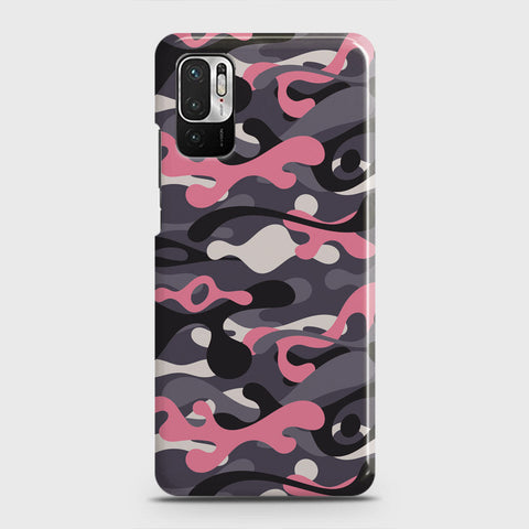 Xiaomi Redmi Note 10 5G Cover - Camo Series - Pink & Grey Design - Matte Finish - Snap On Hard Case with LifeTime Colors Guarantee