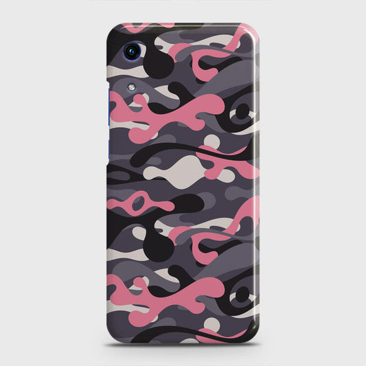 Honor 8A Without Sensor Cut Cover - Camo Series - Pink & Grey Design - Matte Finish - Snap On Hard Case with LifeTime Colors Guarantee