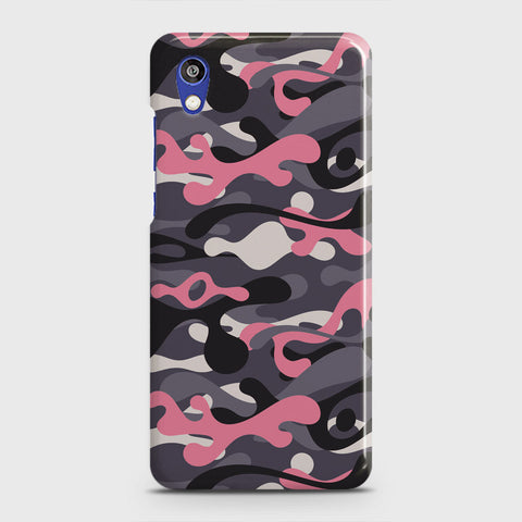 Honor 8S Cover - Camo Series - Pink & Grey Design - Matte Finish - Snap On Hard Case with LifeTime Colors Guarantee