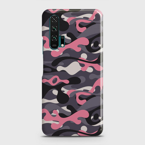 Honor 20 Pro Cover - Camo Series - Pink & Grey Design - Matte Finish - Snap On Hard Case with LifeTime Colors Guarantee