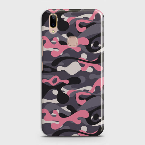 Vivo V9 / V9 Youth Cover - Camo Series - Pink & Grey Design - Matte Finish - Snap On Hard Case with LifeTime Colors Guarantee