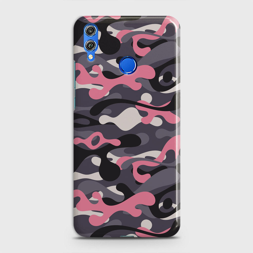 Huawei Honor 8X Cover - Camo Series - Pink & Grey Design - Matte Finish - Snap On Hard Case with LifeTime Colors Guarantee