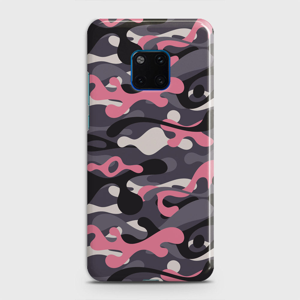 Huawei Mate 20 Pro Cover - Camo Series - Pink & Grey Design - Matte Finish - Snap On Hard Case with LifeTime Colors Guarantee