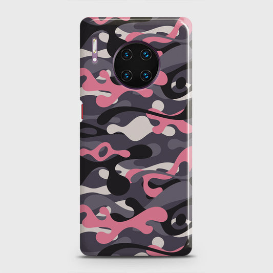 Huawei Mate 30 Pro Cover - Camo Series - Pink & Grey Design - Matte Finish - Snap On Hard Case with LifeTime Colors Guarantee