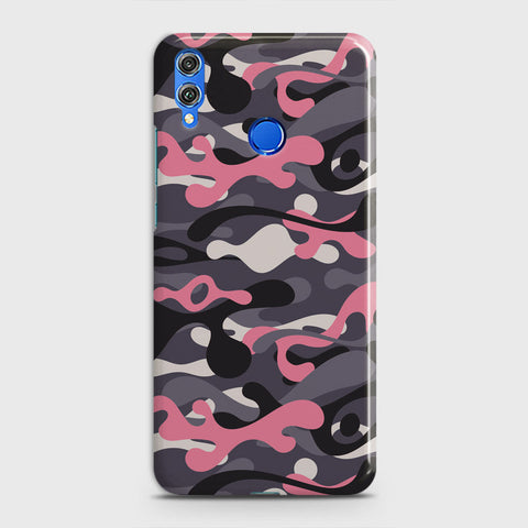 Huawei P smart 2019 Cover - Camo Series - Pink & Grey Design - Matte Finish - Snap On Hard Case with LifeTime Colors Guarantee