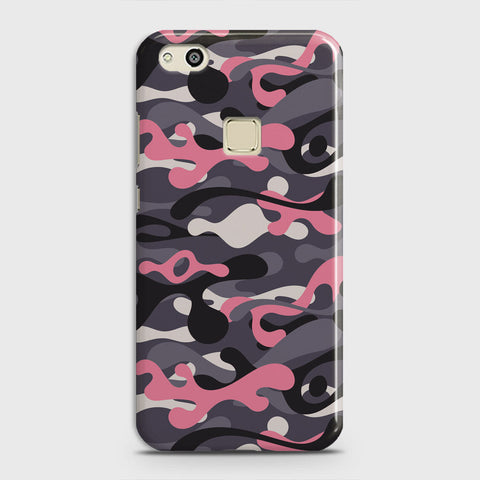 Huawei P10 Lite Cover - Camo Series - Pink & Grey Design - Matte Finish - Snap On Hard Case with LifeTime Colors Guarantee