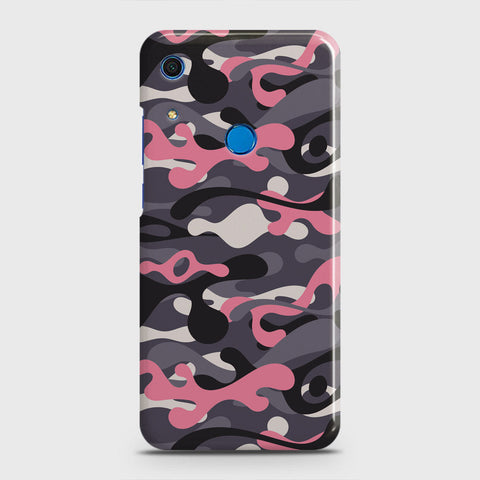 Huawei Y6s 2019 Cover - Camo Series - Pink & Grey Design - Matte Finish - Snap On Hard Case with LifeTime Colors Guarantee