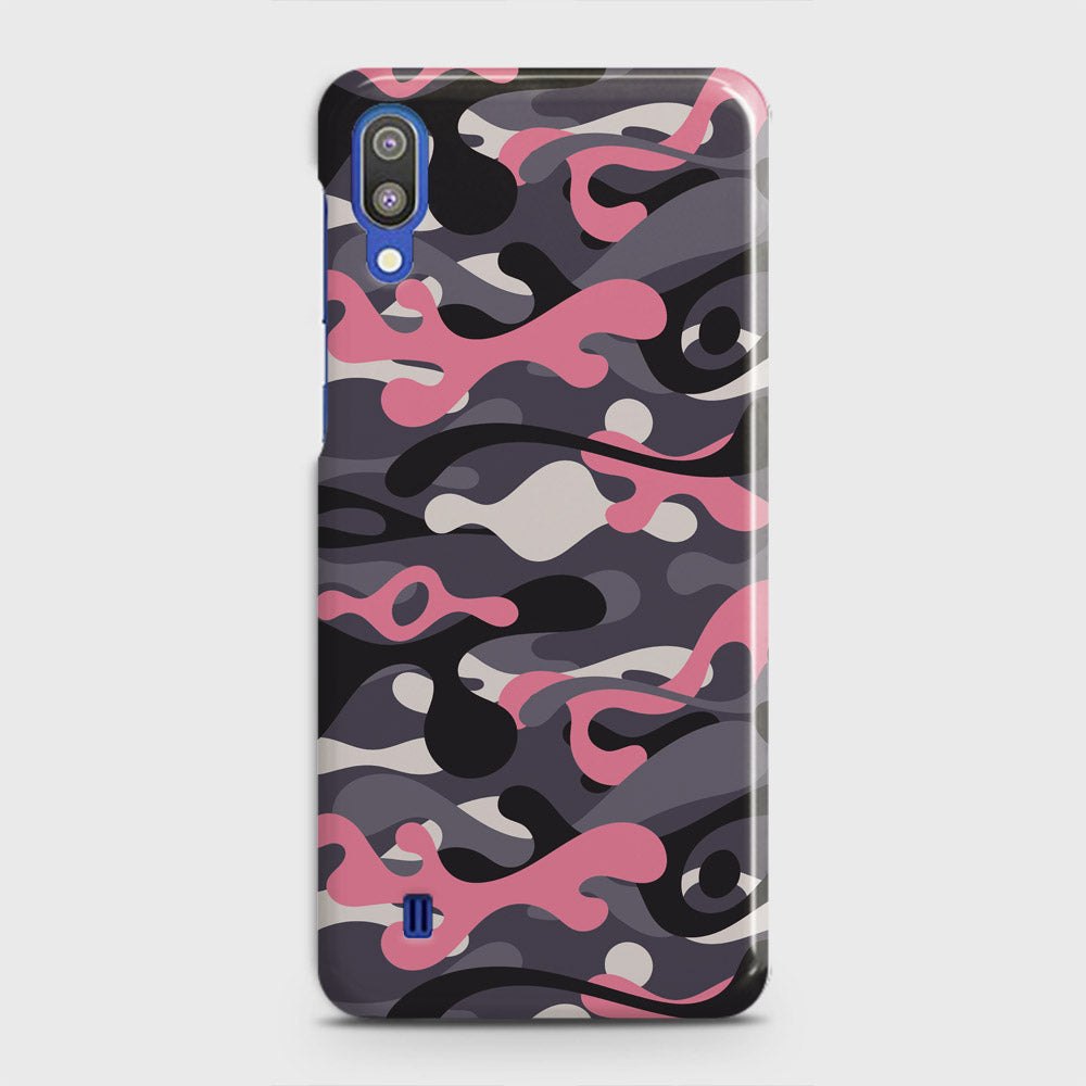 Samsung Galaxy M10 Cover - Camo Series - Pink & Grey Design - Matte Finish - Snap On Hard Case with LifeTime Colors Guarantee
