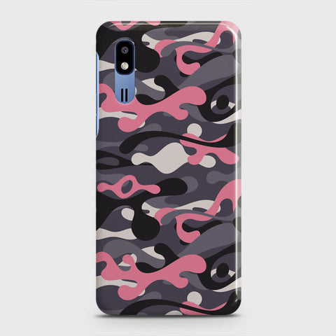 Samsung Galaxy A2 Core Cover - Camo Series - Pink & Grey Design - Matte Finish - Snap On Hard Case with LifeTime Colors Guarantee