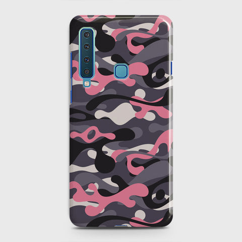 Samsung Galaxy A9 2018 Cover - Camo Series - Pink & Grey Design - Matte Finish - Snap On Hard Case with LifeTime Colors Guarantee