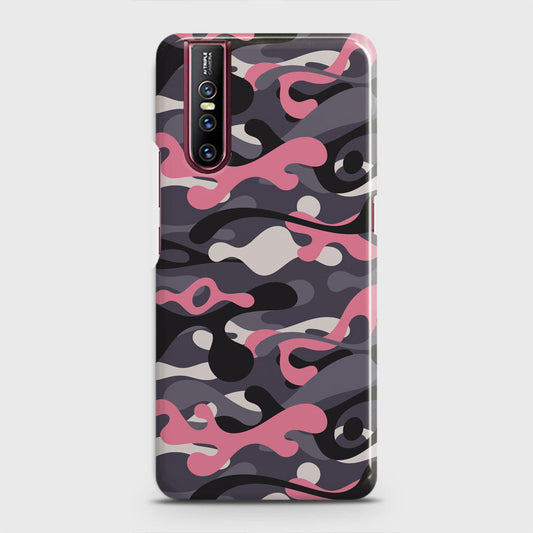 Vivo V15 Pro Cover - Camo Series - Pink & Grey Design - Matte Finish - Snap On Hard Case with LifeTime Colors Guarantee