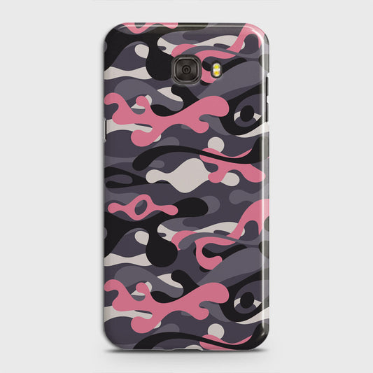 Samsung Galaxy C7 Pro Cover - Camo Series - Pink & Grey Design - Matte Finish - Snap On Hard Case with LifeTime Colors Guarantee