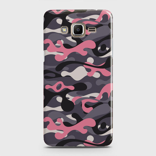 Samsung Galaxy Grand Prime Cover - Camo Series - Pink & Grey Design - Matte Finish - Snap On Hard Case with LifeTime Colors Guarantee