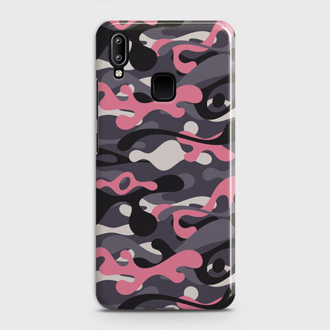 Vivo Y93 Cover - Camo Series - Pink & Grey Design - Matte Finish - Snap On Hard Case with LifeTime Colors Guarantee