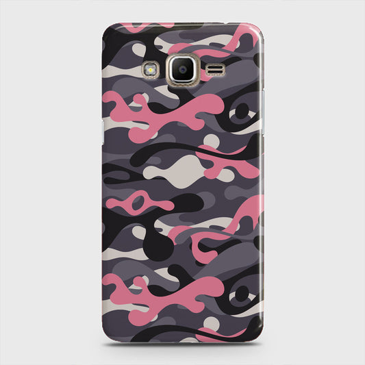 Samsung Galaxy J5 Cover - Camo Series - Pink & Grey Design - Matte Finish - Snap On Hard Case with LifeTime Colors Guarantee