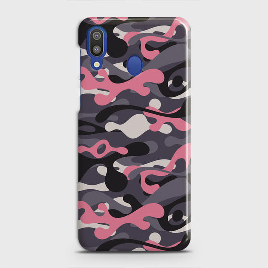 Samsung Galaxy M20 Cover - Camo Series - Pink & Grey Design - Matte Finish - Snap On Hard Case with LifeTime Colors Guarantee