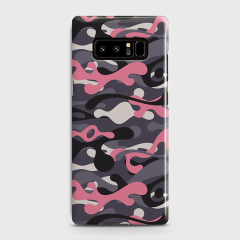 Samsung Galaxy Note 8 Cover - Camo Series - Pink & Grey Design - Matte Finish - Snap On Hard Case with LifeTime Colors Guarantee