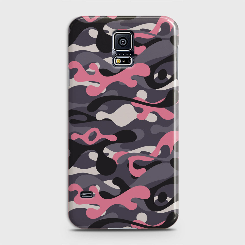Samsung Galaxy S5 Cover - Camo Series - Pink & Grey Design - Matte Finish - Snap On Hard Case with LifeTime Colors Guarantee