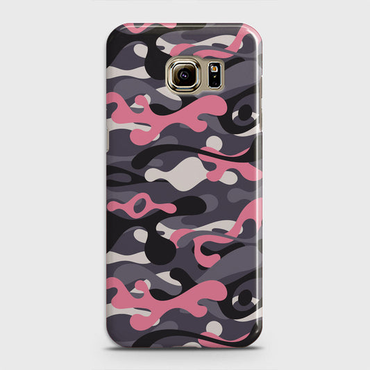 Samsung Galaxy S6 Cover - Camo Series - Pink & Grey Design - Matte Finish - Snap On Hard Case with LifeTime Colors Guarantee