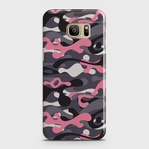 Samsung Galaxy S7 Cover - Camo Series - Pink & Grey Design - Matte Finish - Snap On Hard Case with LifeTime Colors Guarantee
