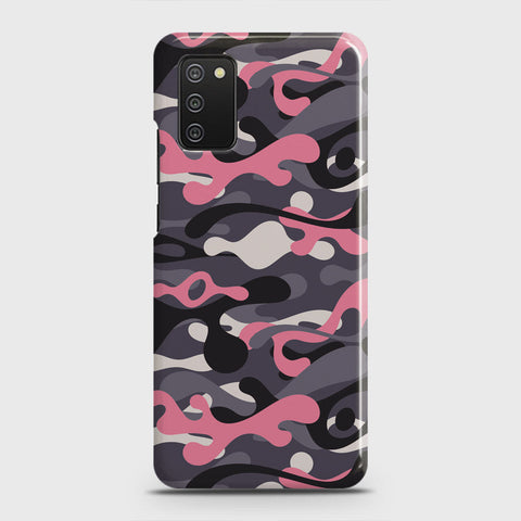 Samsung Galaxy A02s Cover - Camo Series - Pink & Grey Design - Matte Finish - Snap On Hard Case with LifeTime Colors Guarantee