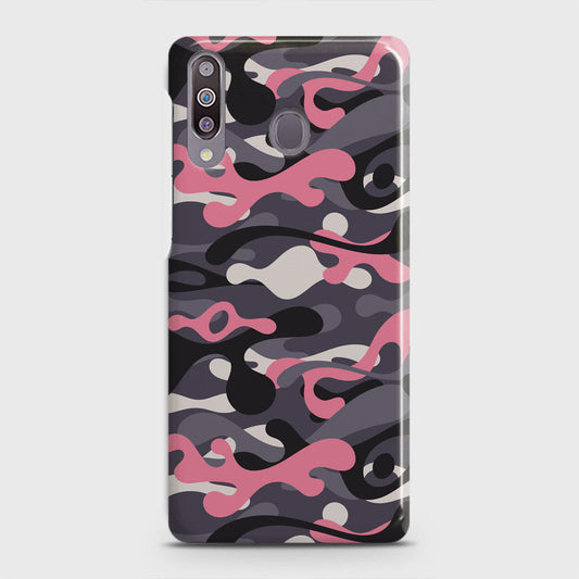 Samsung Galaxy M30 Cover - Camo Series - Pink & Grey Design - Matte Finish - Snap On Hard Case with LifeTime Colors Guarantee