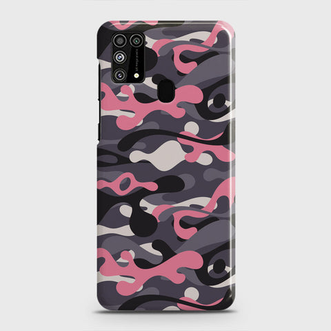 Samsung Galaxy M31 Cover - Camo Series - Pink & Grey Design - Matte Finish - Snap On Hard Case with LifeTime Colors Guarantee