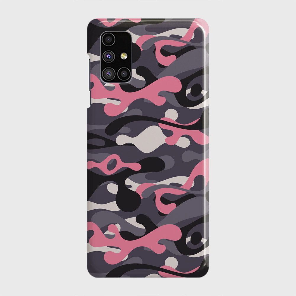 Samsung Galaxy M51 Cover - Camo Series - Pink & Grey Design - Matte Finish - Snap On Hard Case with LifeTime Colors Guarantee