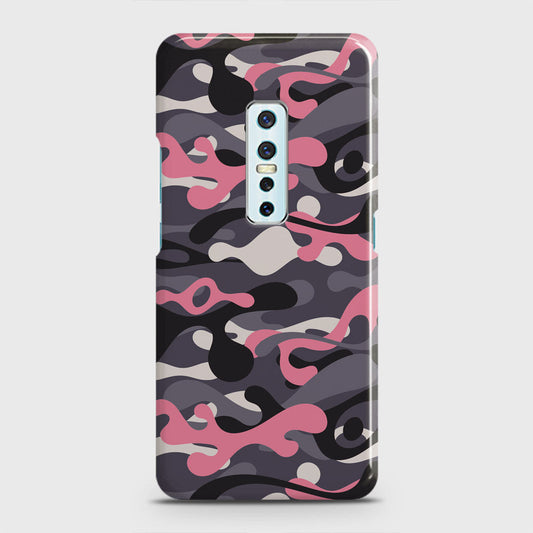 Vivo V17 Pro Cover - Camo Series - Pink & Grey Design - Matte Finish - Snap On Hard Case with LifeTime Colors Guarantee