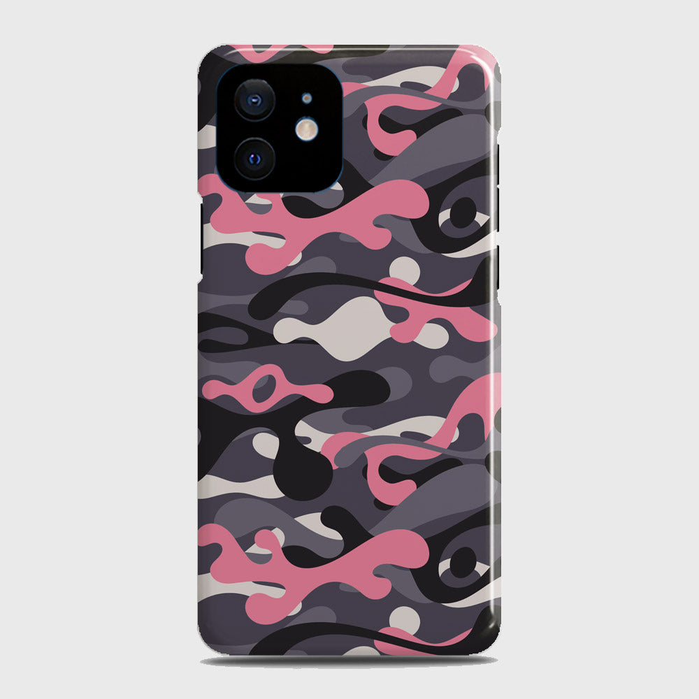 iPhone 12 Mini Cover - Camo Series - Pink & Grey - Matte Finish - Snap On Hard Case with LifeTime Colors Guarantee