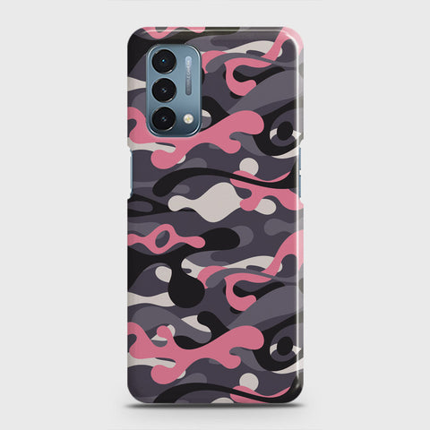 OnePlus Nord N200 5G Cover - Camo Series - Pink & Grey Design - Matte Finish - Snap On Hard Case with LifeTime Colors Guarantee