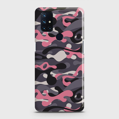OnePlus Nord N10 5G Cover - Camo Series - Pink & Grey Design - Matte Finish - Snap On Hard Case with LifeTime Colors Guarantee