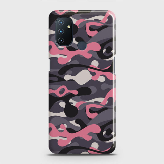 OnePlus Nord N100 Cover - Camo Series - Pink & Grey Design - Matte Finish - Snap On Hard Case with LifeTime Colors Guarantee