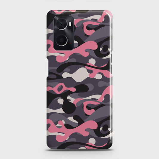 Oppo A36 Cover - Camo Series - Pink & Grey Design - Matte Finish - Snap On Hard Case with LifeTime Colors Guarantee